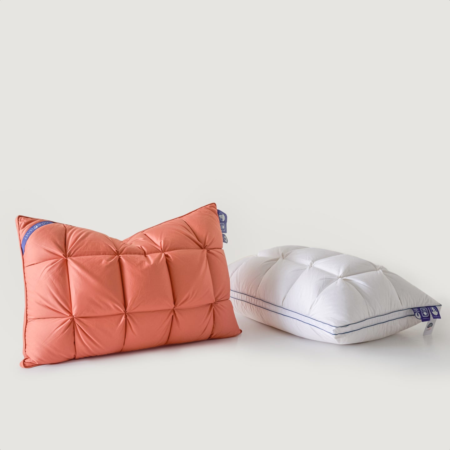 Premium Puff Grid Goose Down Pillow – Orange