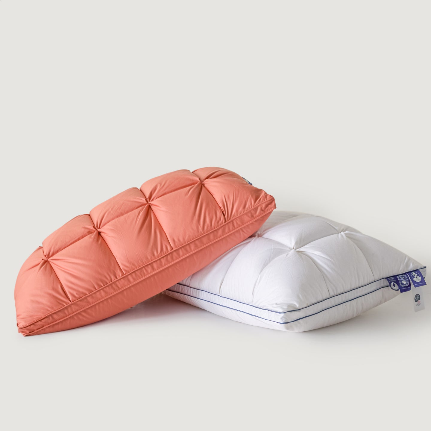 Premium Puff Grid Goose Down Pillow – Orange