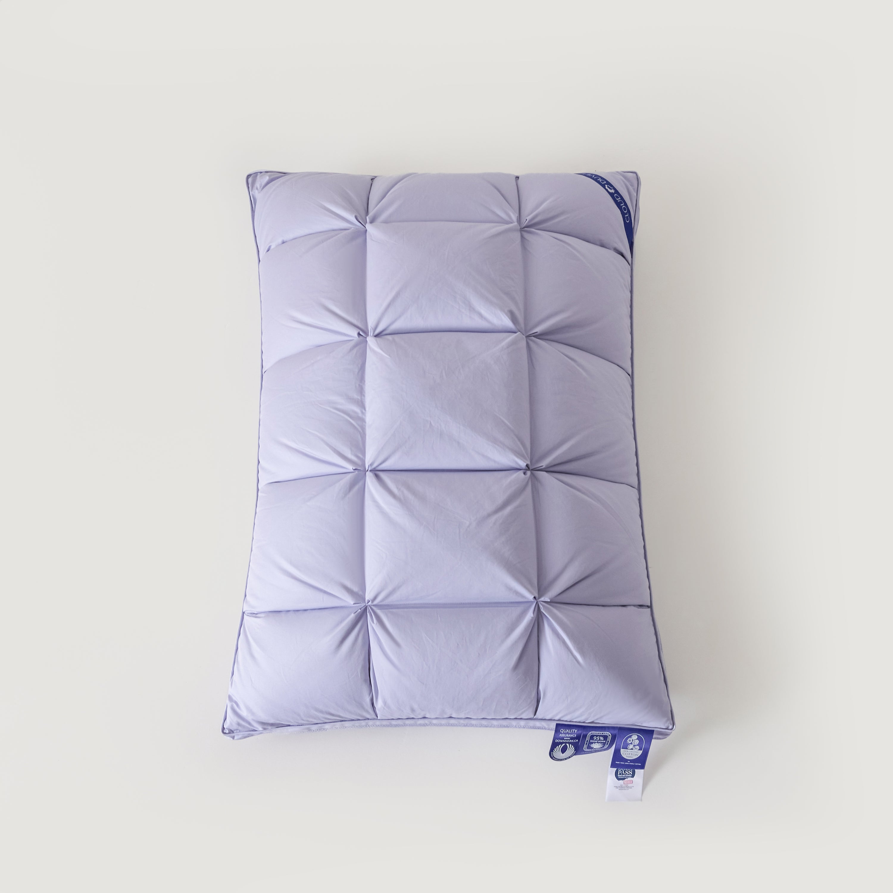 Premium Puff Grid Goose Down Pillow – Purple