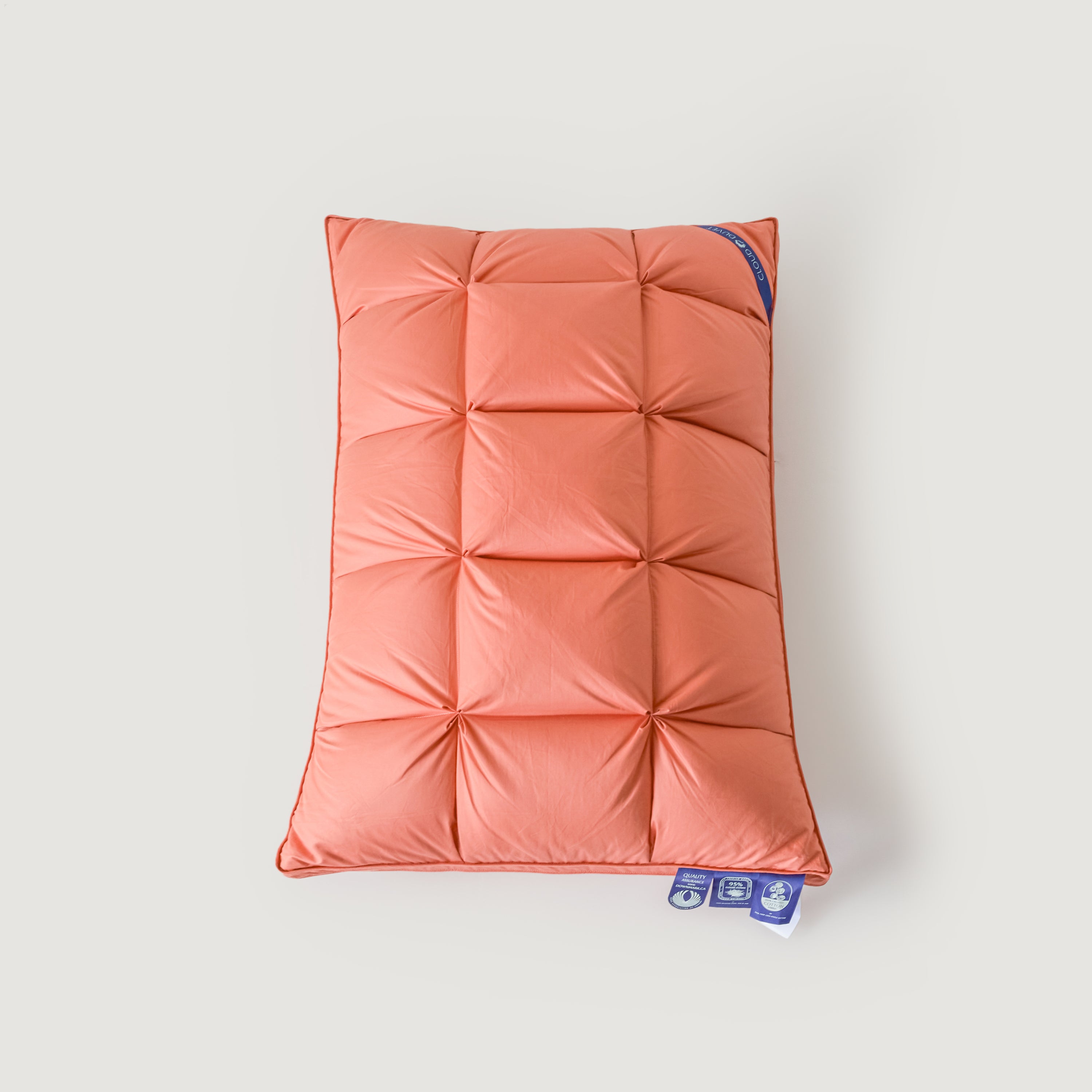Premium Puff Grid Goose Down Pillow – Orange
