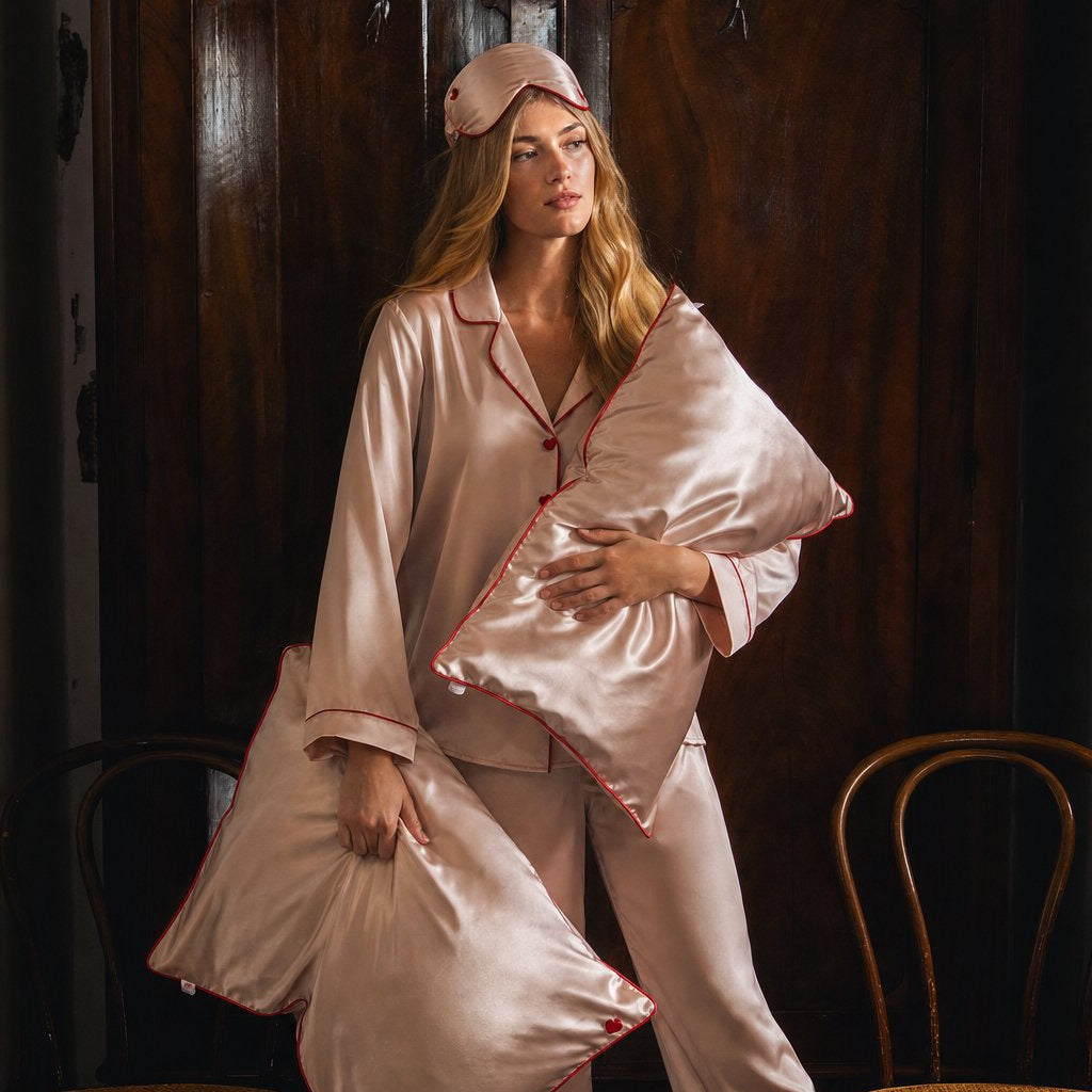 Clouduvet silk sleep set square lifestyle image
