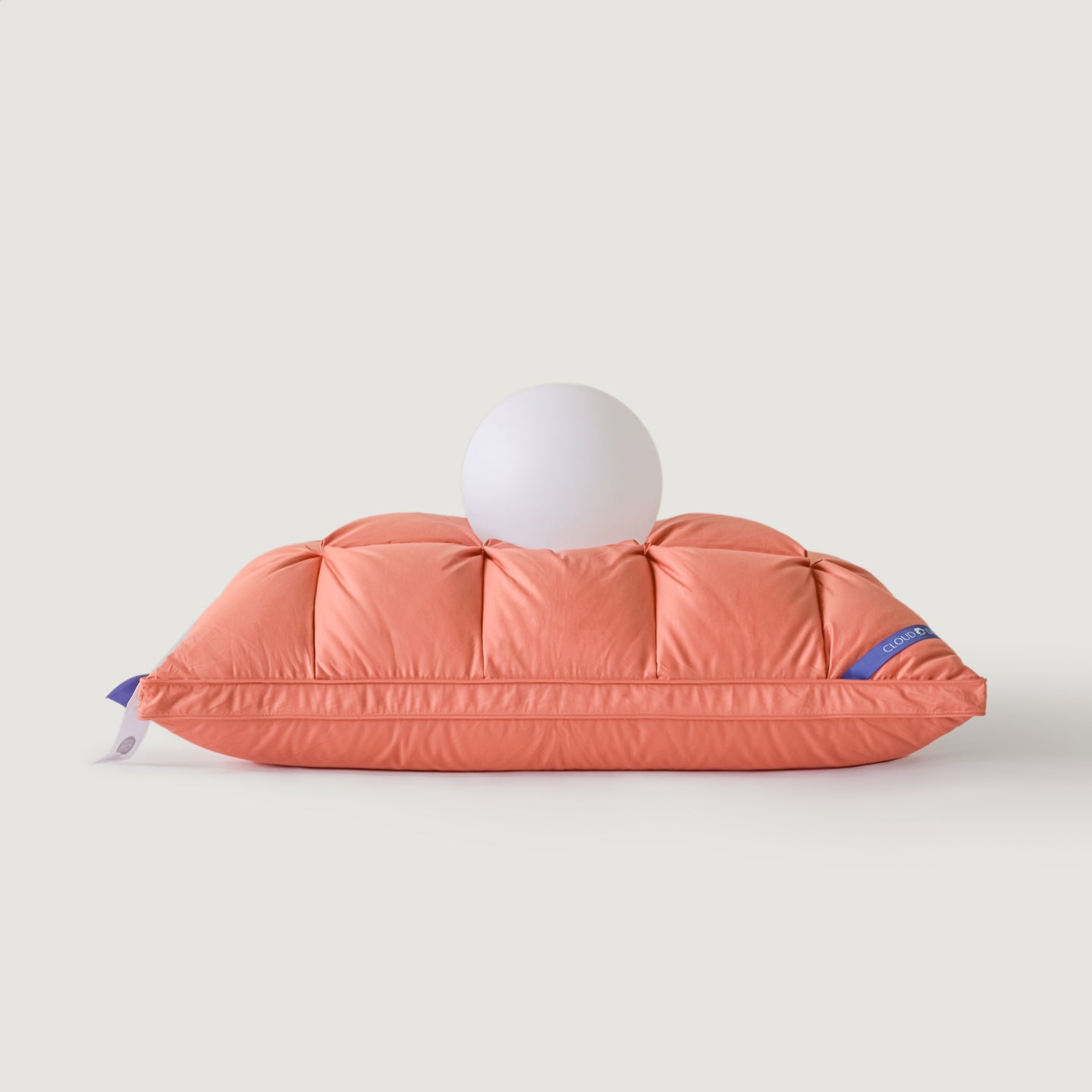 Premium Puff Grid Goose Down Pillow – Orange