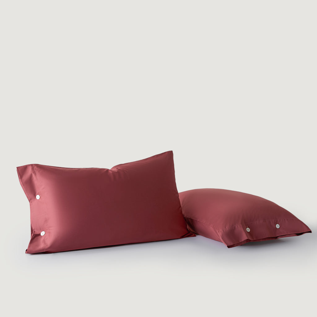 Aien Cotton™ Sateen Pillowcase - Coral Red