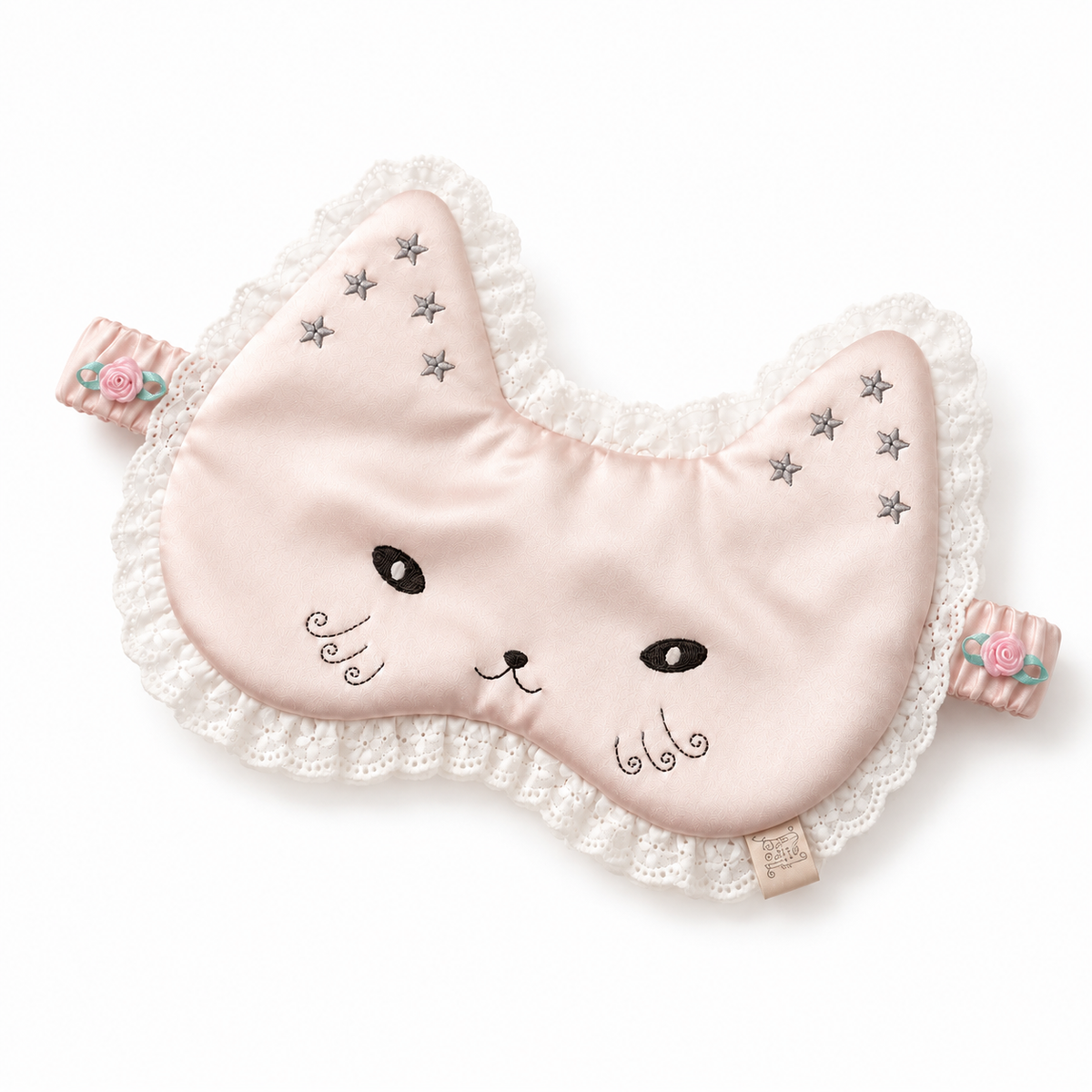 Cat Embroidered Silk Sleep Mask