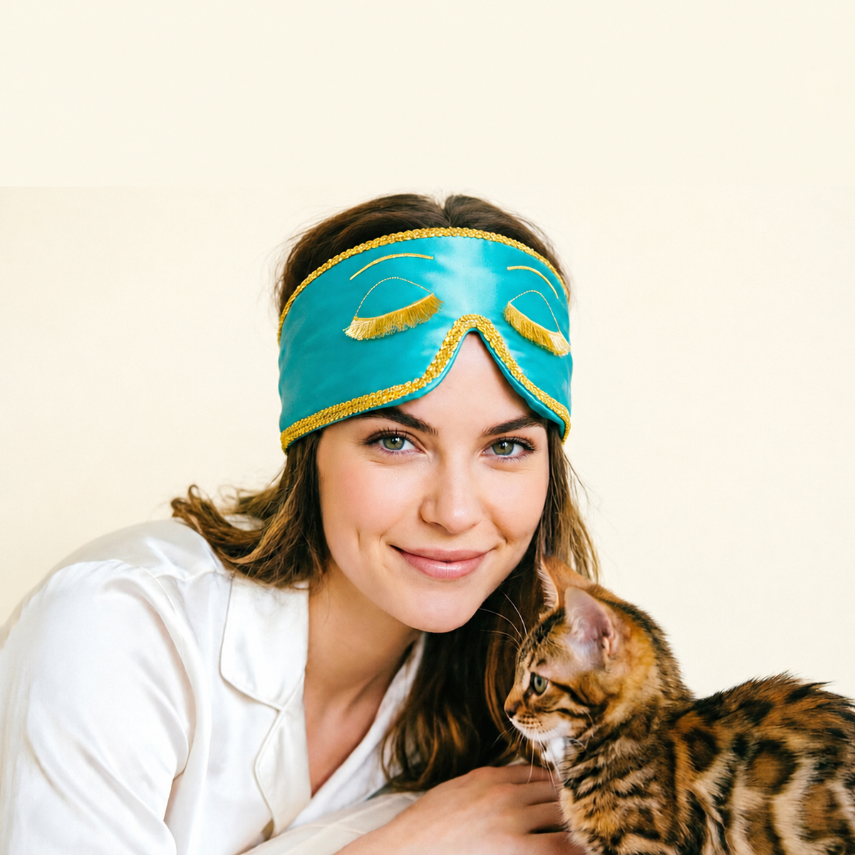 Turquoise Mulberry Silk Sleep Mask