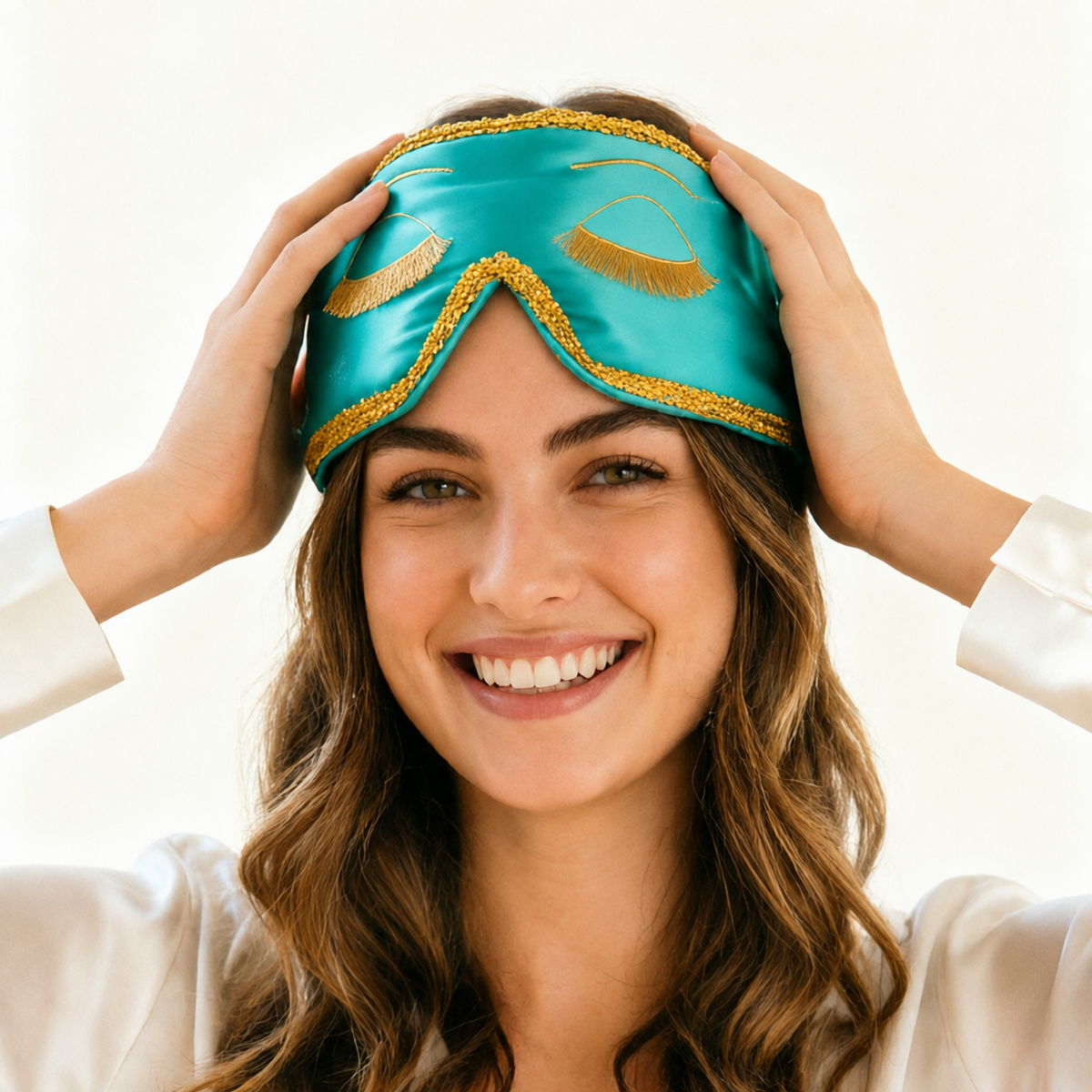 Turquoise Mulberry Silk Sleep Mask