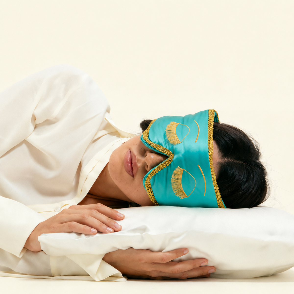 Turquoise Mulberry Silk Sleep Mask