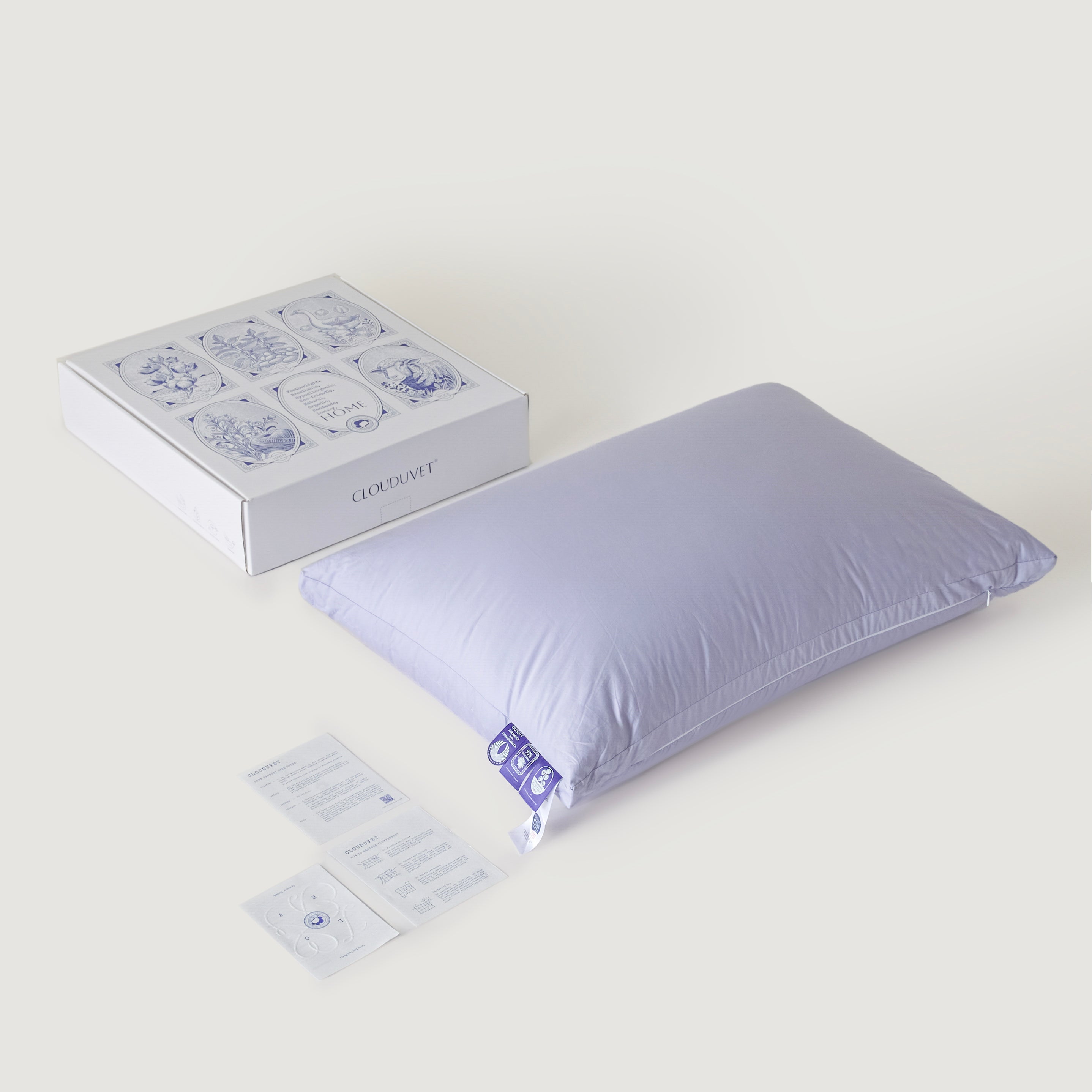 Detachable Goose Down Pillow – Purple