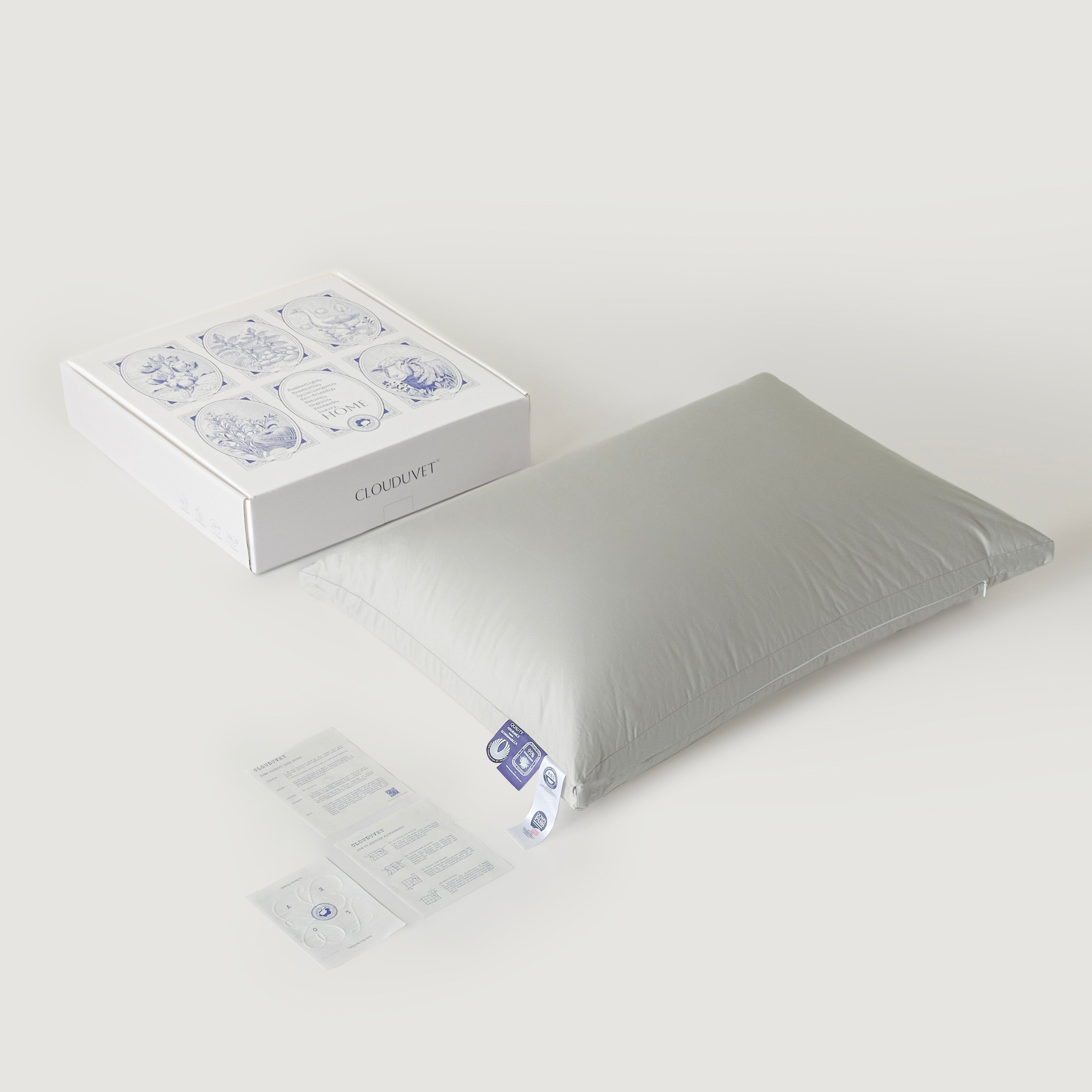 Detachable Goose Down Pillow – Grey