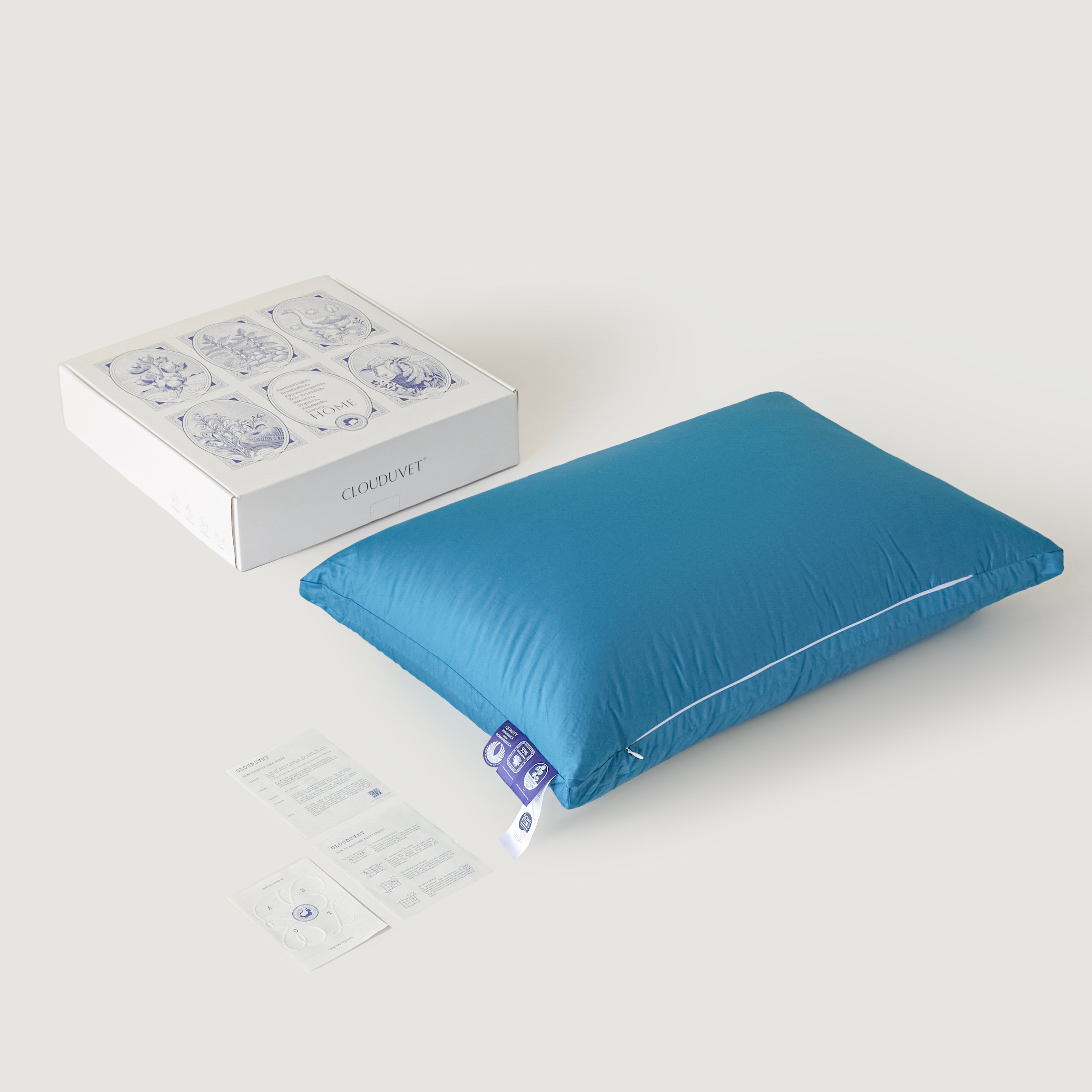 Detachable Goose Down Pillow – Blue