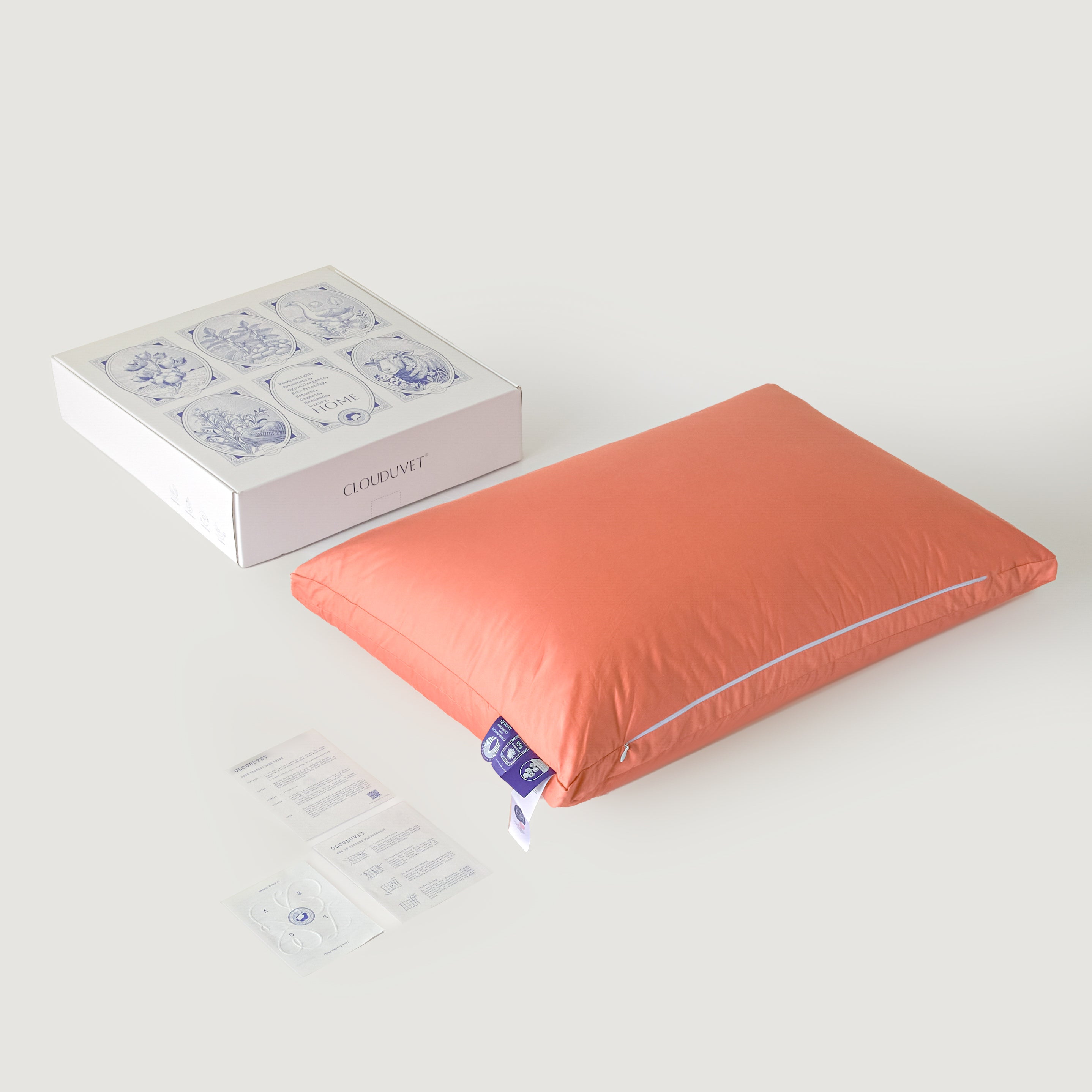 Detachable Goose Down Pillow – Orange