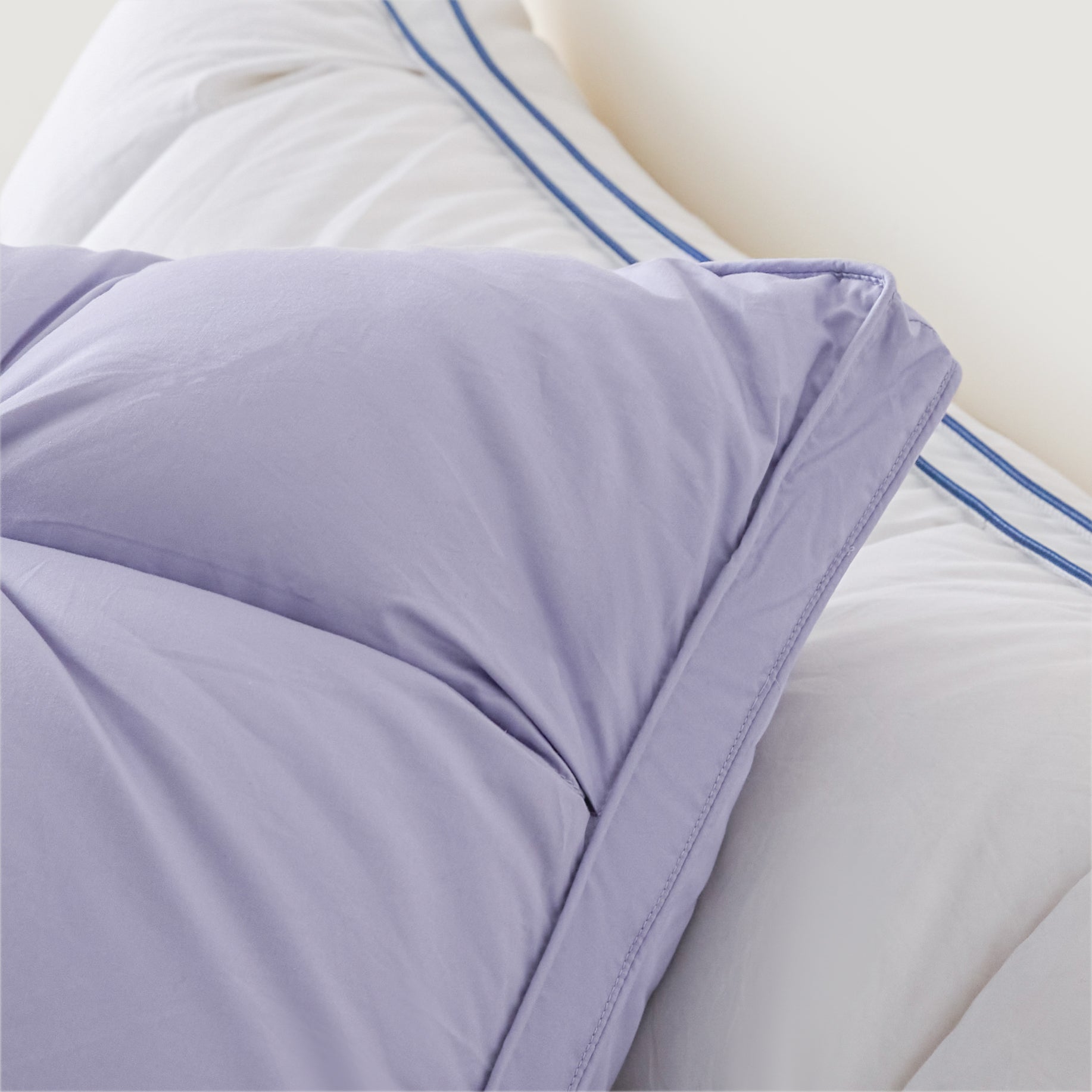 Premium Puff Grid Goose Down Pillow – Purple