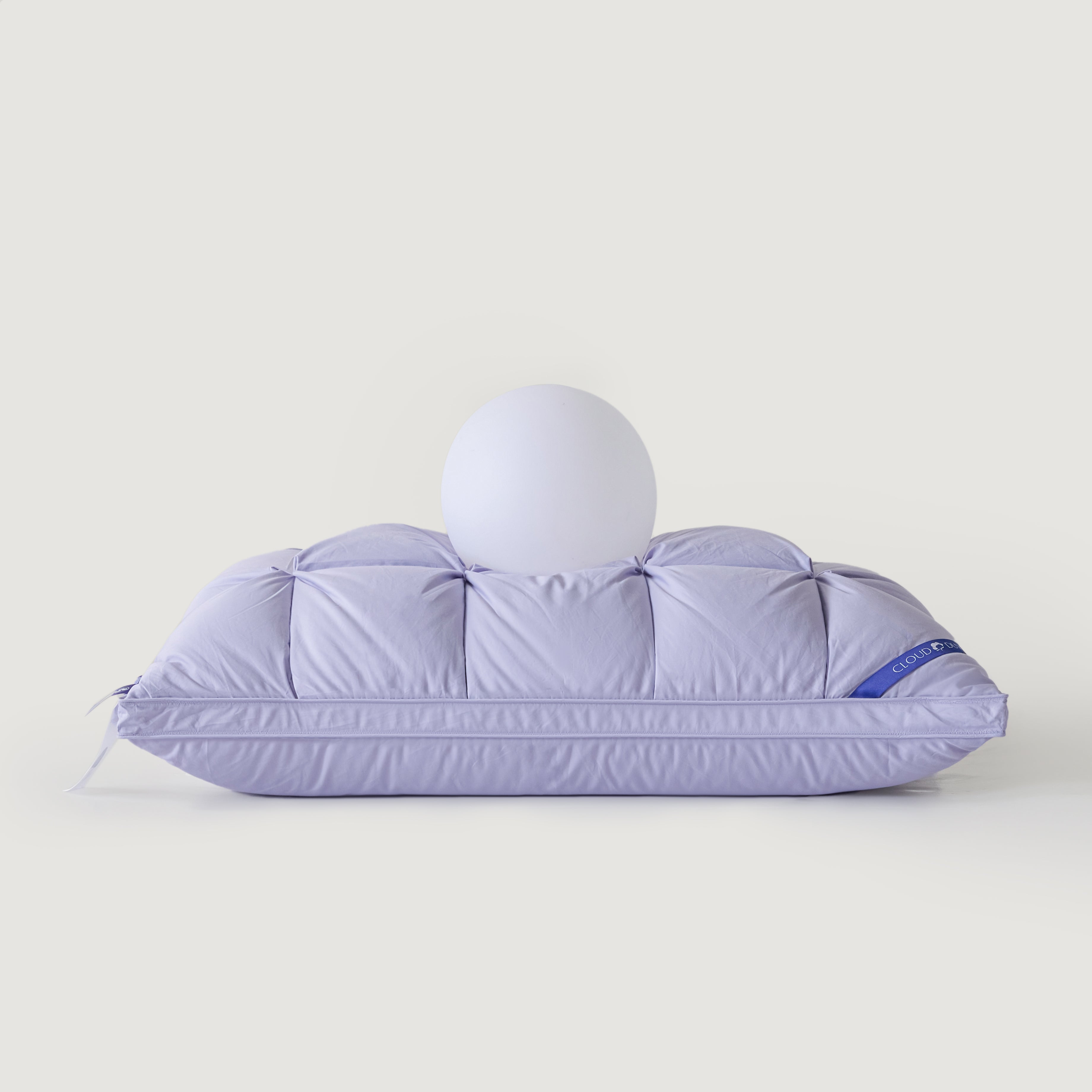 Premium Puff Grid Goose Down Pillow – Purple