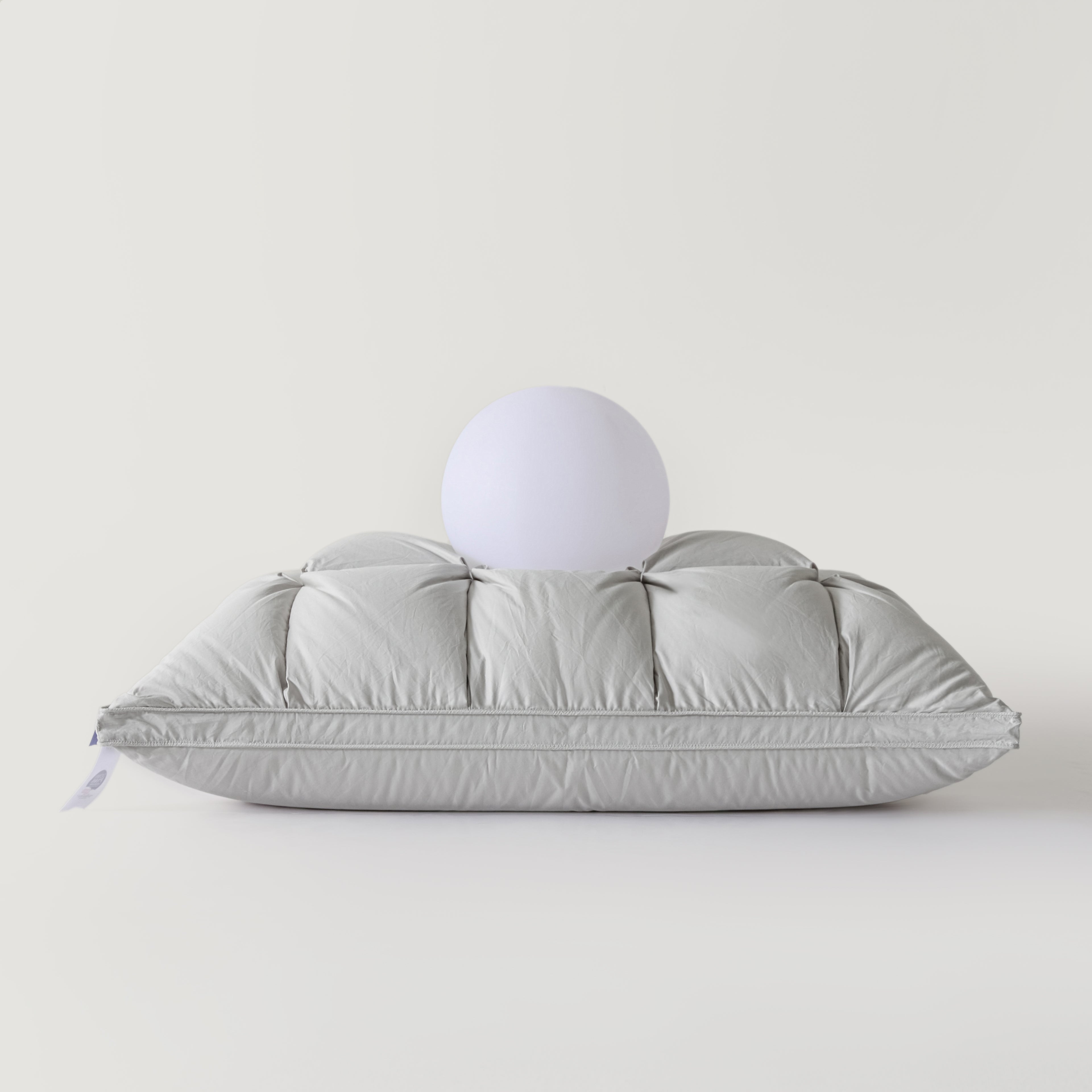Premium Puff Grid Goose Down Pillow – Grey