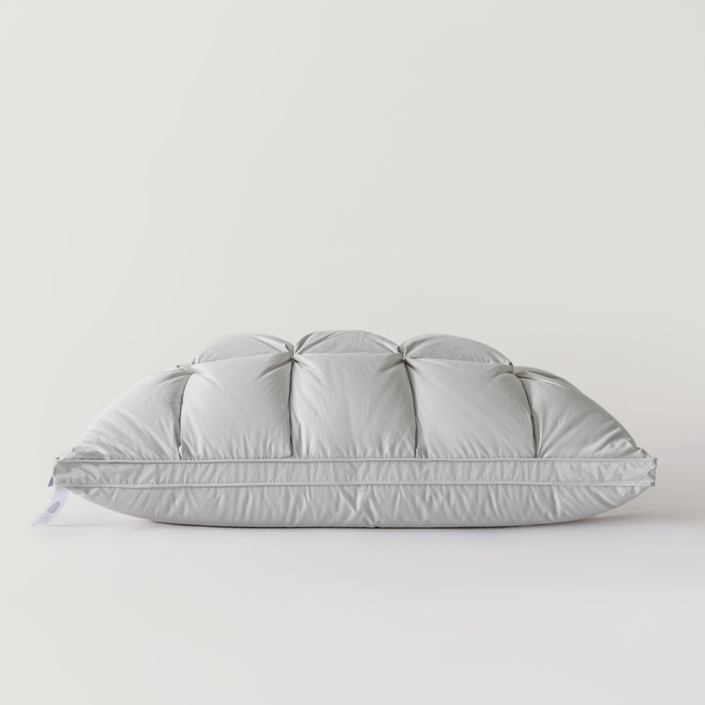 Premium Puff Grid Goose Down Pillow – Grey