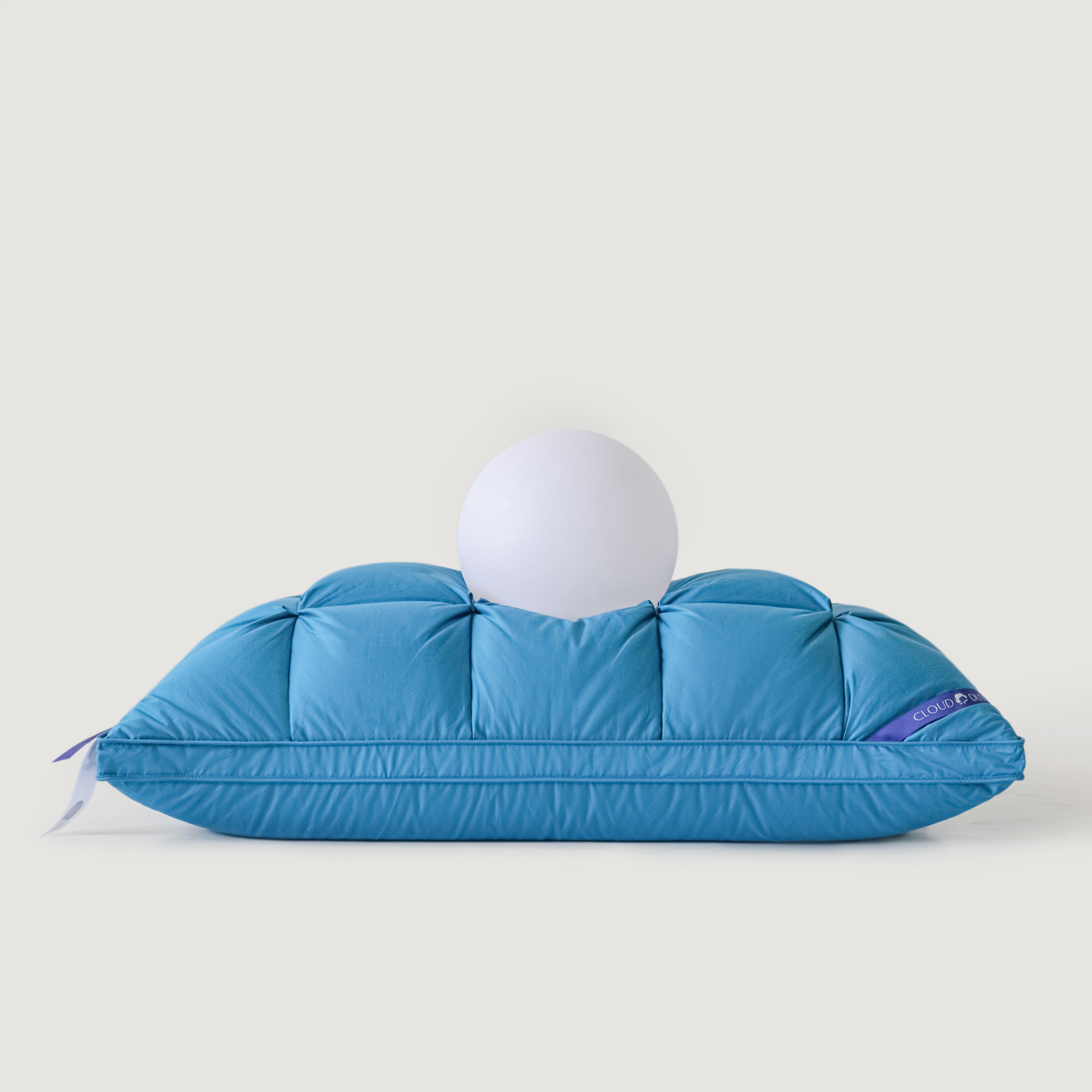 Premium Puff Grid Goose Down Pillow – Blue