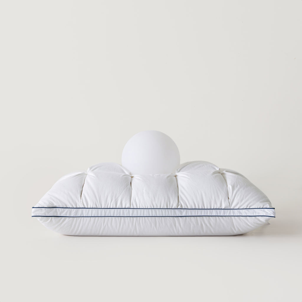 Premium Puff Grid Goose Down Pillow – White