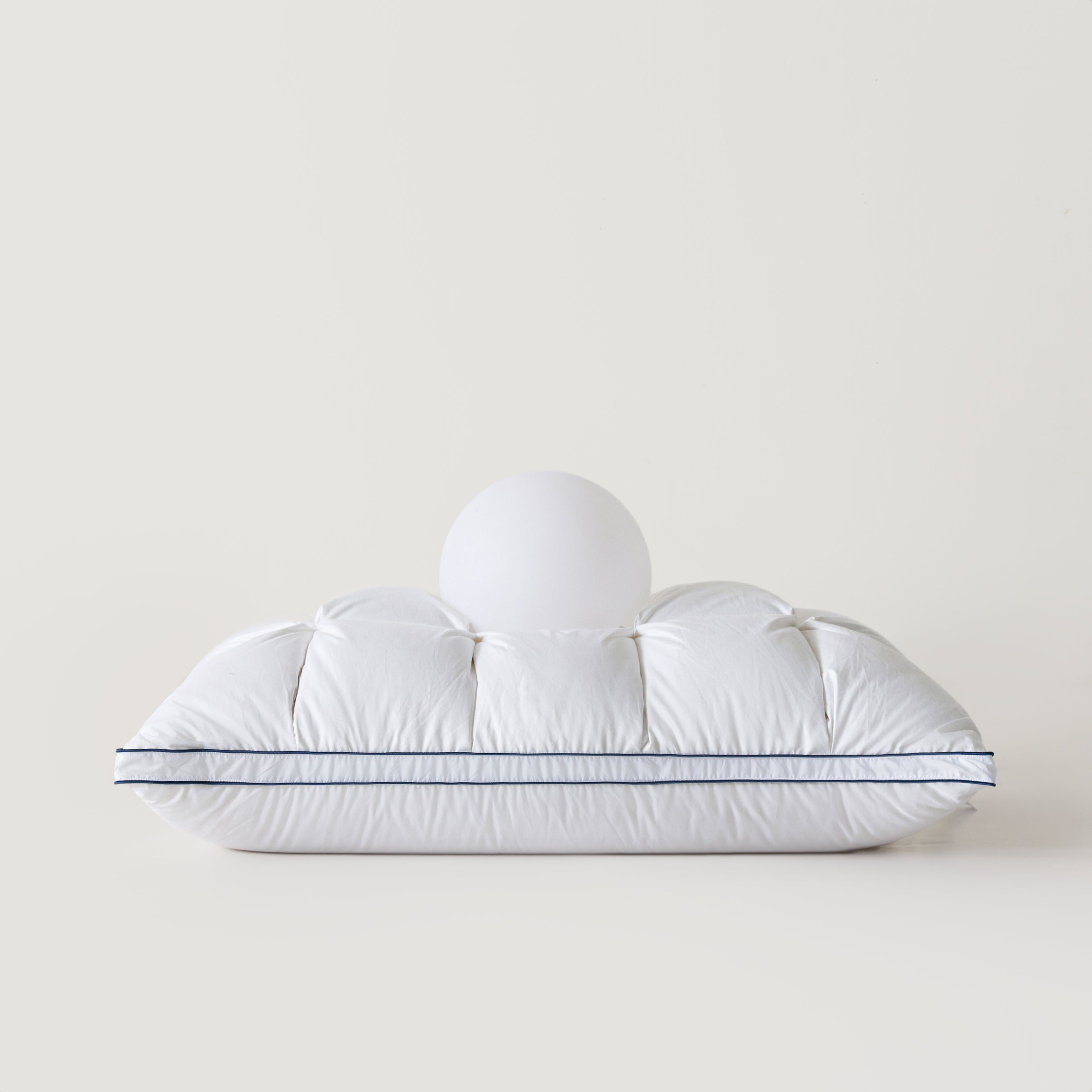Premium Puff Grid Goose Down Pillow – White