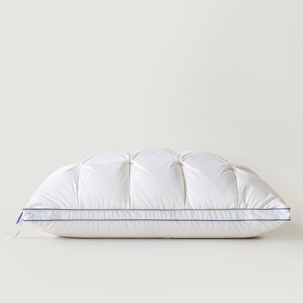Premium Puff Grid Goose Down Pillow – White