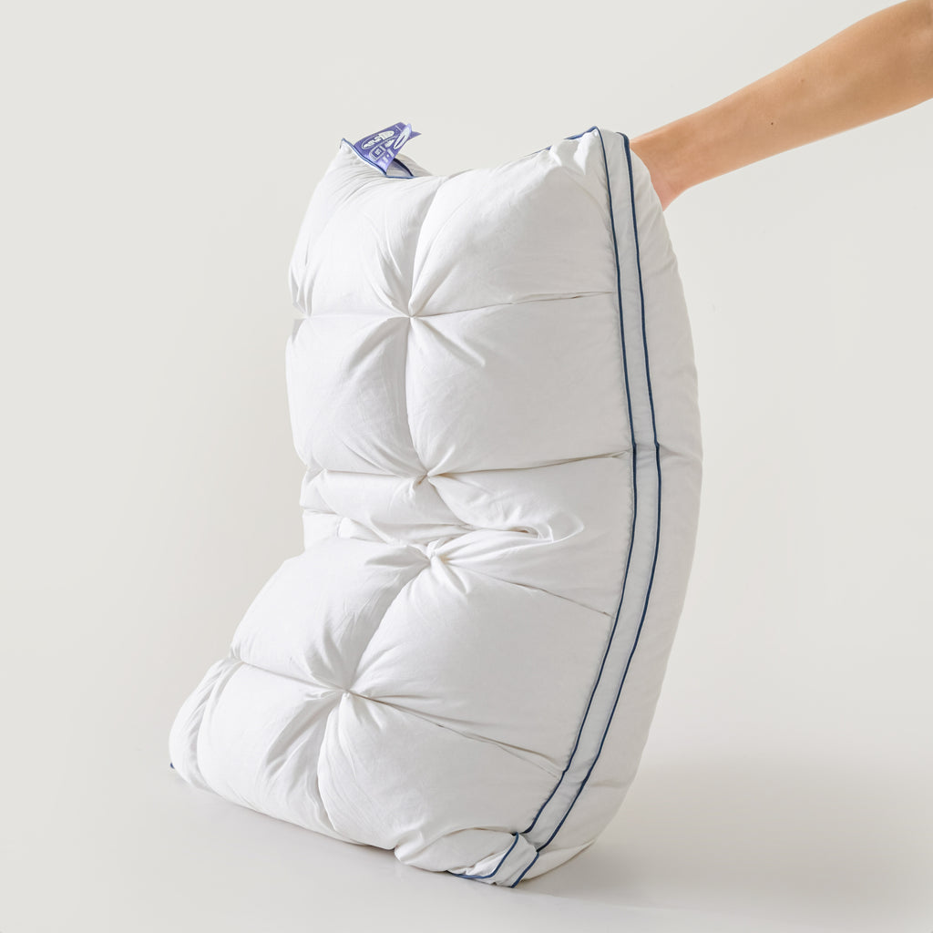 Premium Puff Grid Goose Down Pillow – White