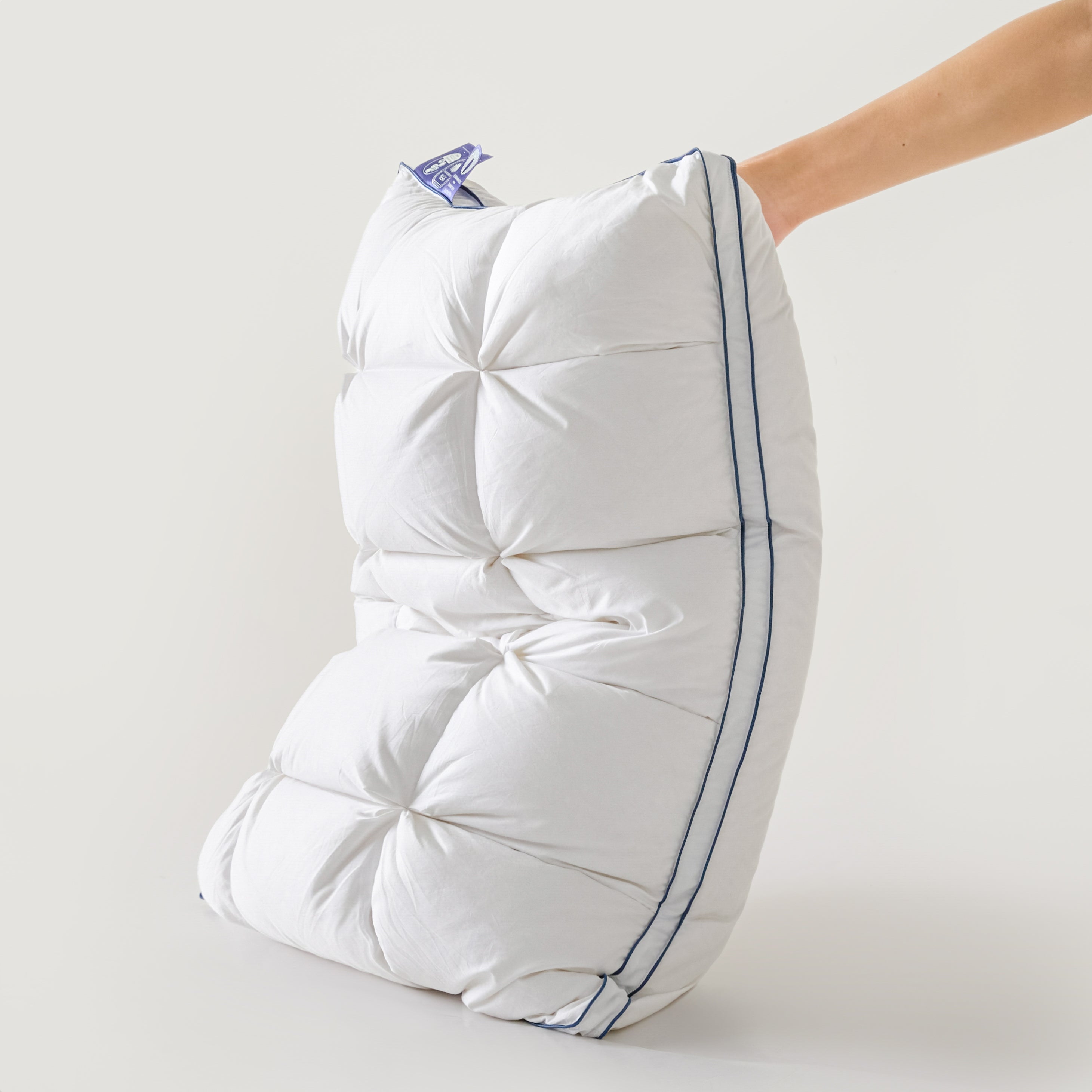 Premium Puff Grid Goose Down Pillow – White