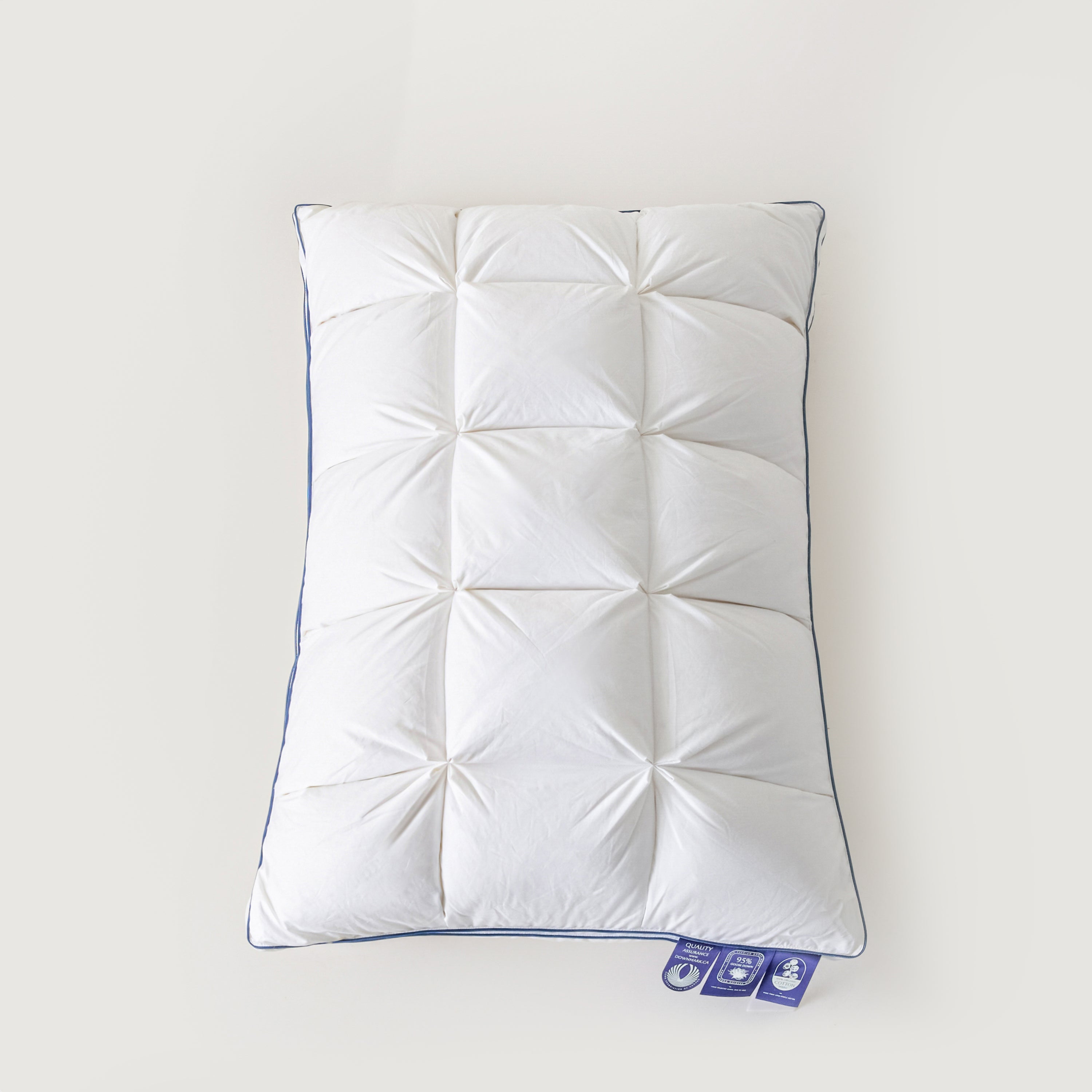 Premium Puff Grid Goose Down Pillow – White