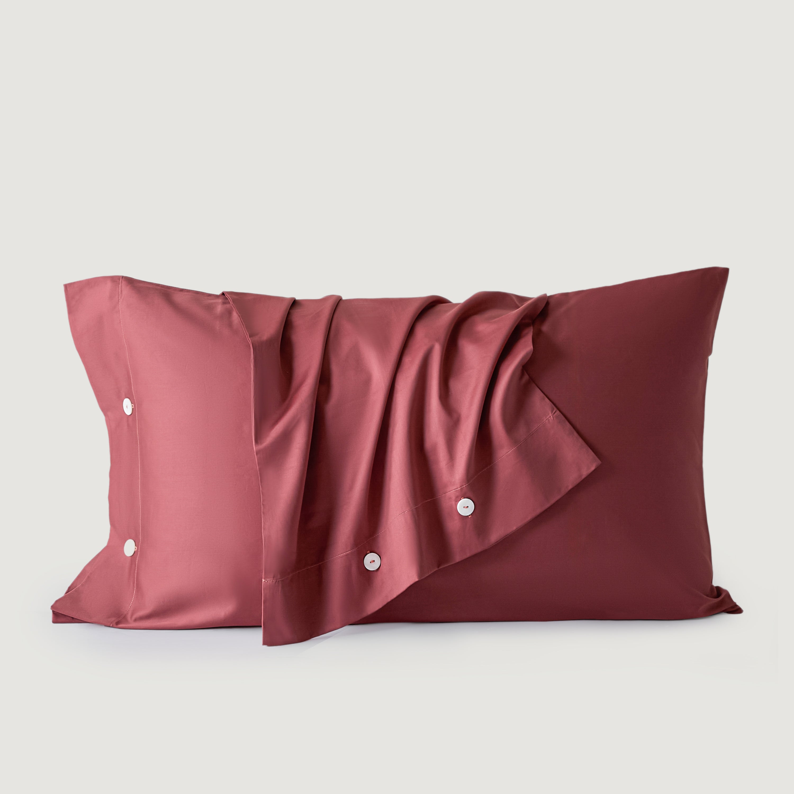 Aien Cotton™ Sateen Pillowcase - Coral Red