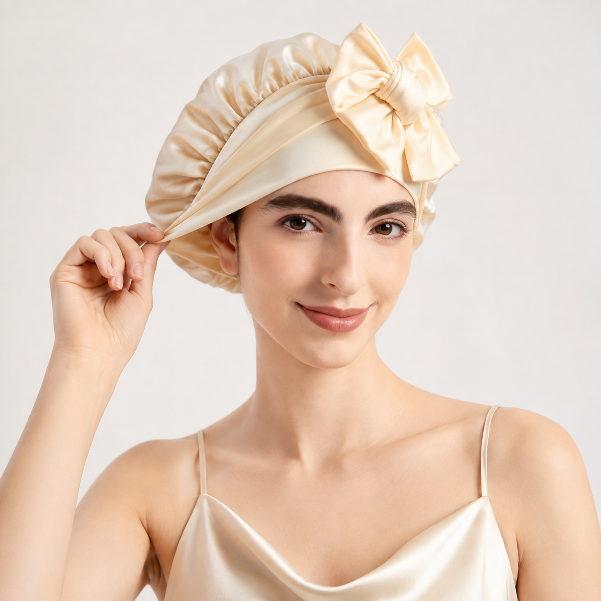 Adjustable Tie Silk Sleep Bonnet