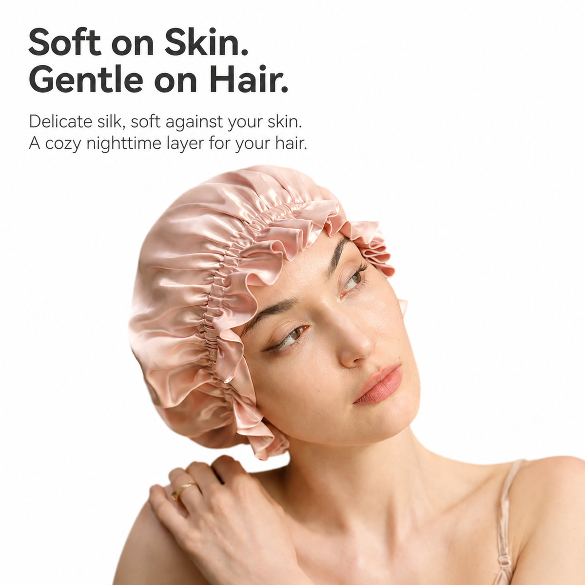 Ruffle Silk Sleep Bonnet