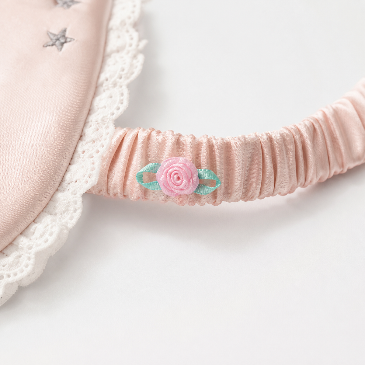 Cat Embroidered Silk Sleep Mask